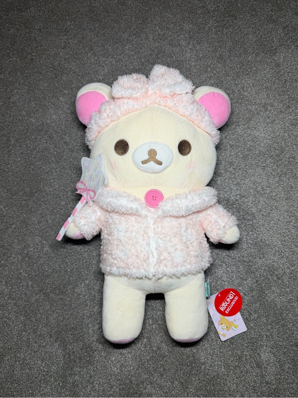 Rilakkuma Plush 16” Pink Pajama Outfit San-X Japan Round 1 Exclusive Korilakkuma